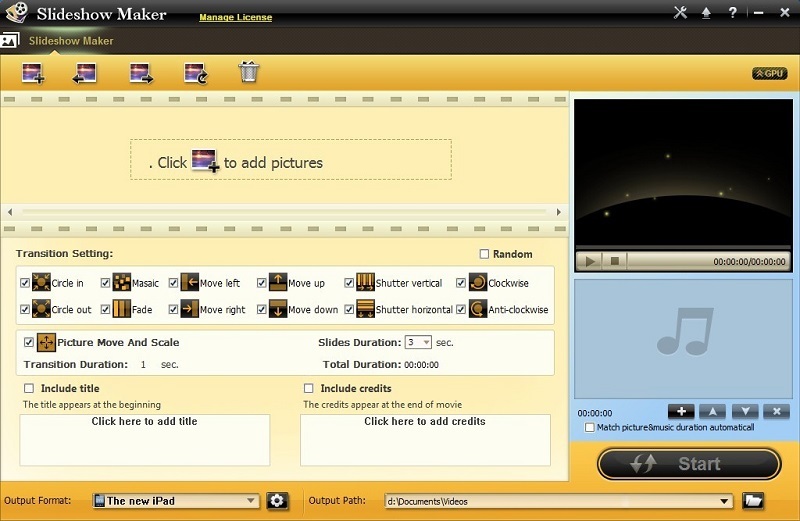 Xinfire slideshow Maker Screenshot